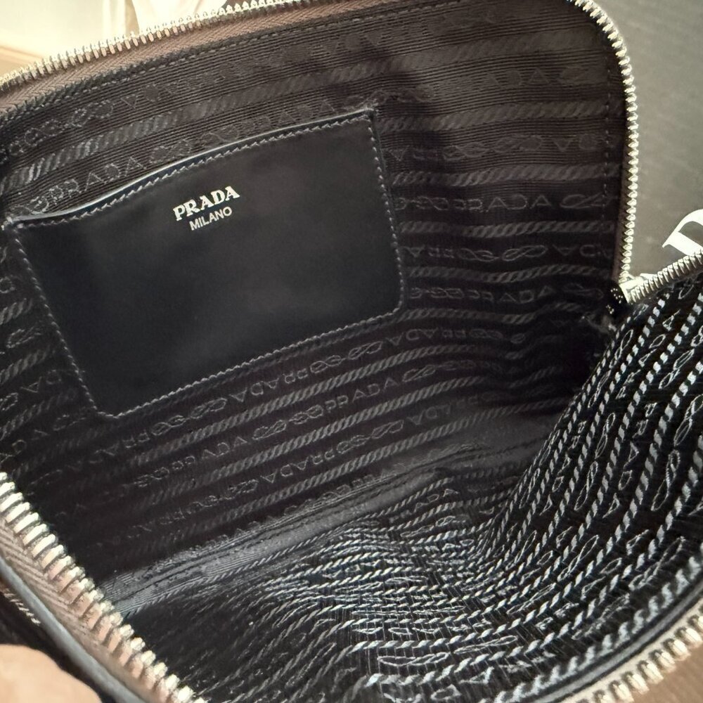 Prada‎ Grey Saffiano Leather Pouch Bag, 2NH024 - Picture 8 of 16